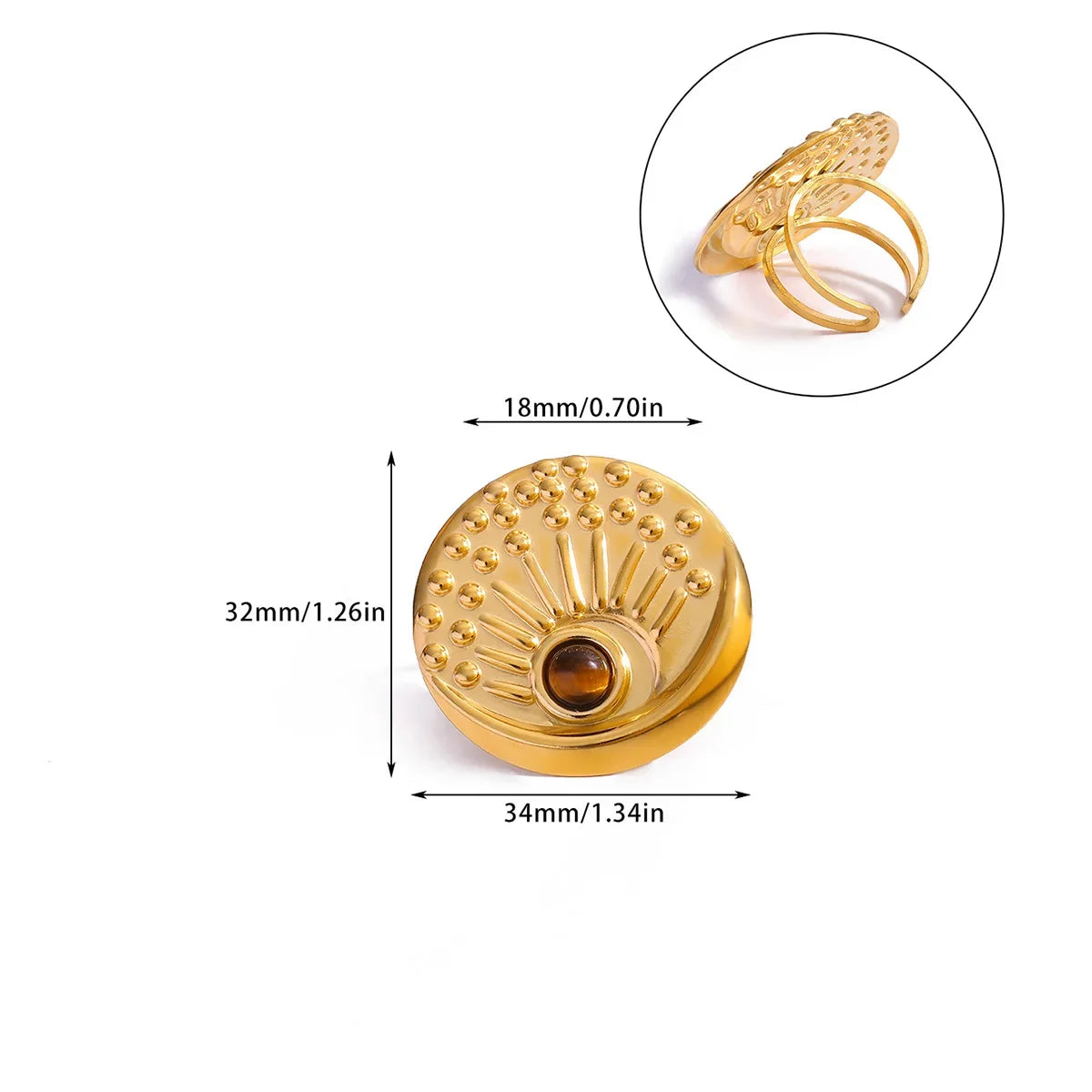 Brown Marble Vintage Ring