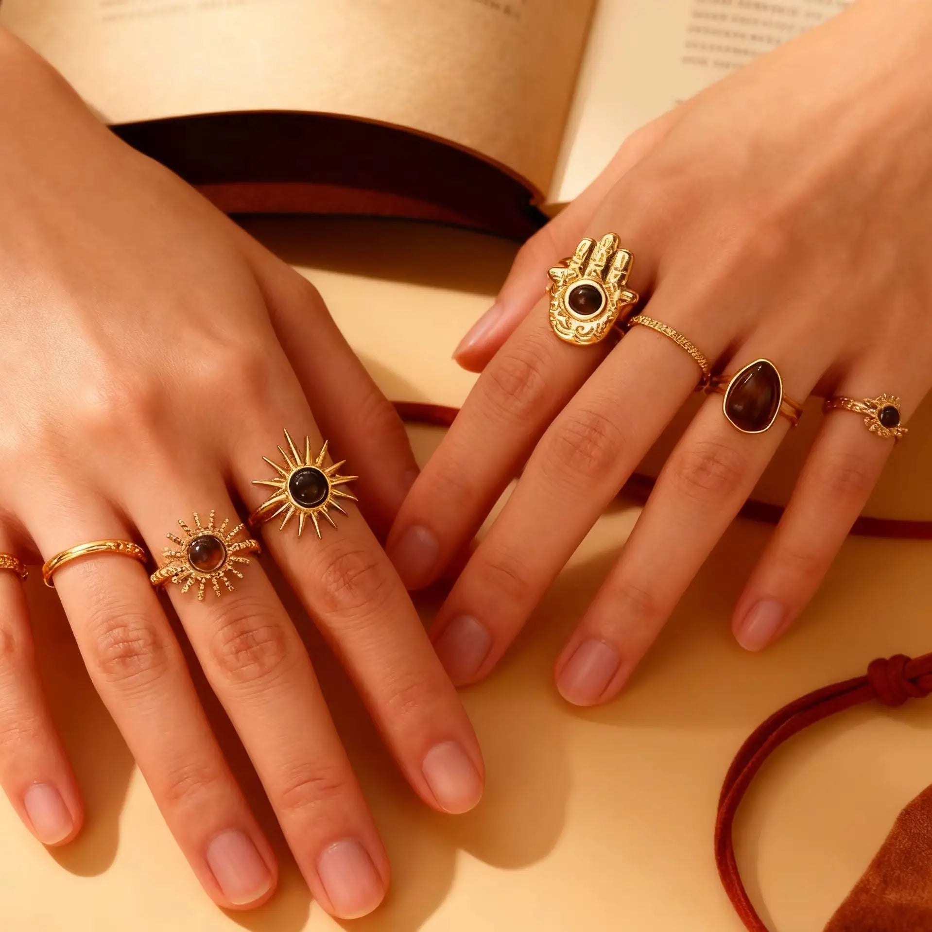 Brown Marble Vintage Ring