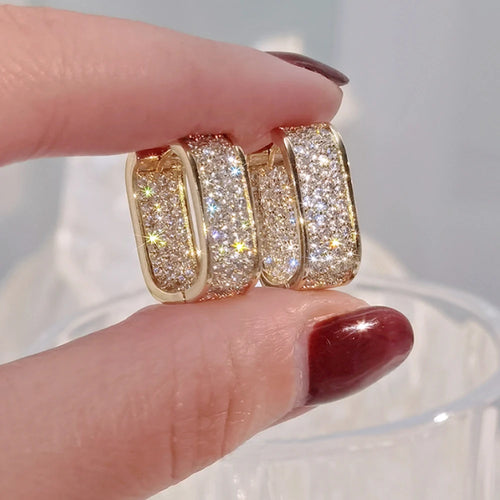 CZ Pavé Hoop Earrings – Silver & Gold | Liorra™