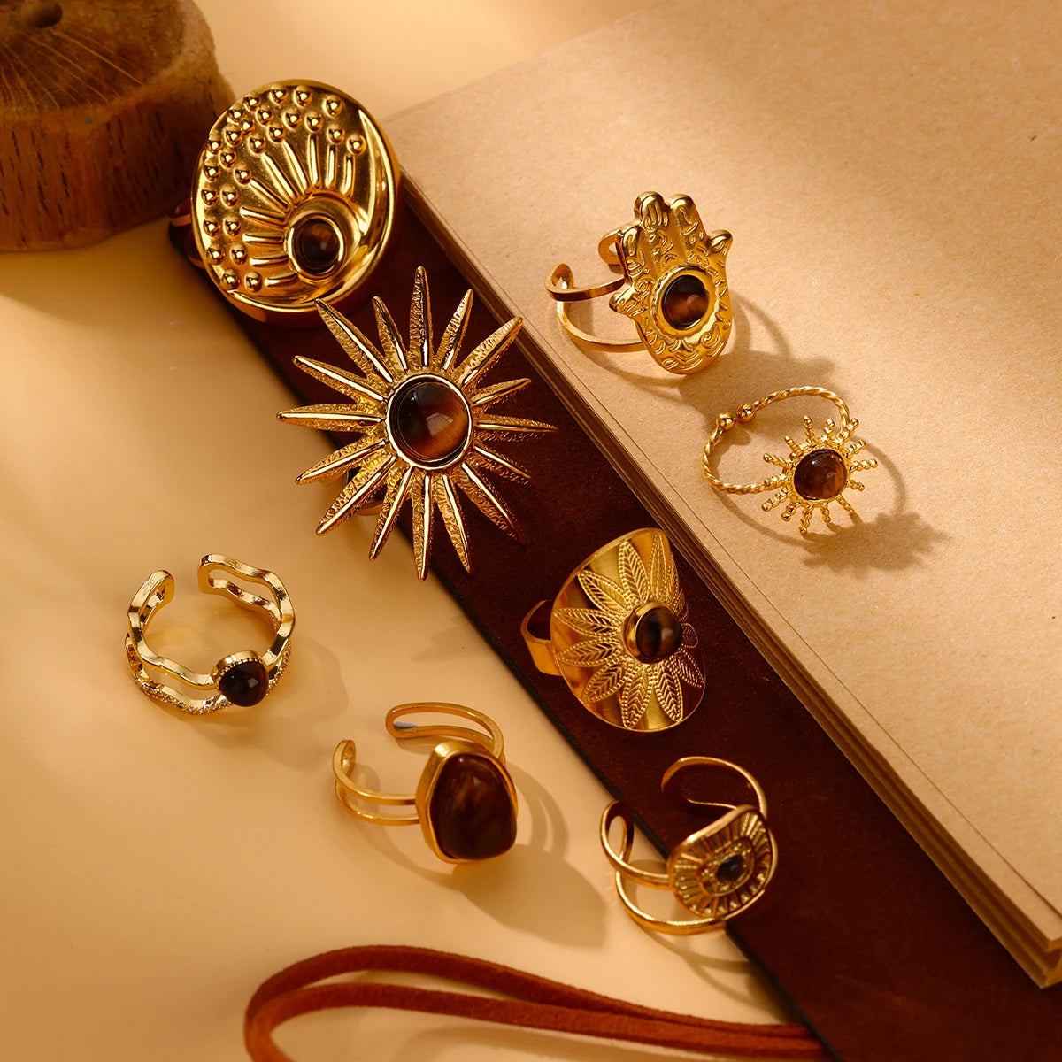 Brown Marble Vintage Ring