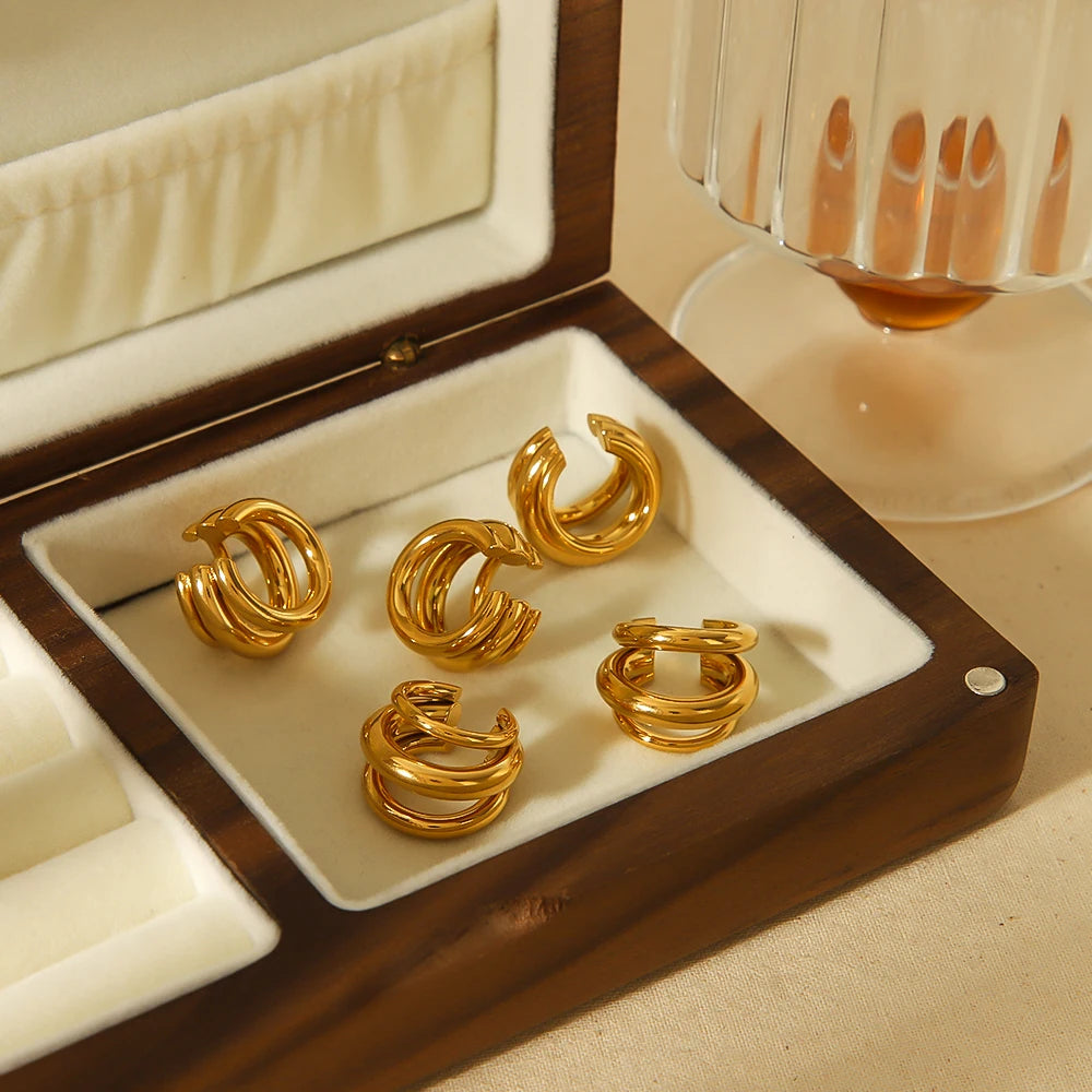 She Deserves to Shine – 18K Gold-Plated Stainless Steel Hoop Earrings