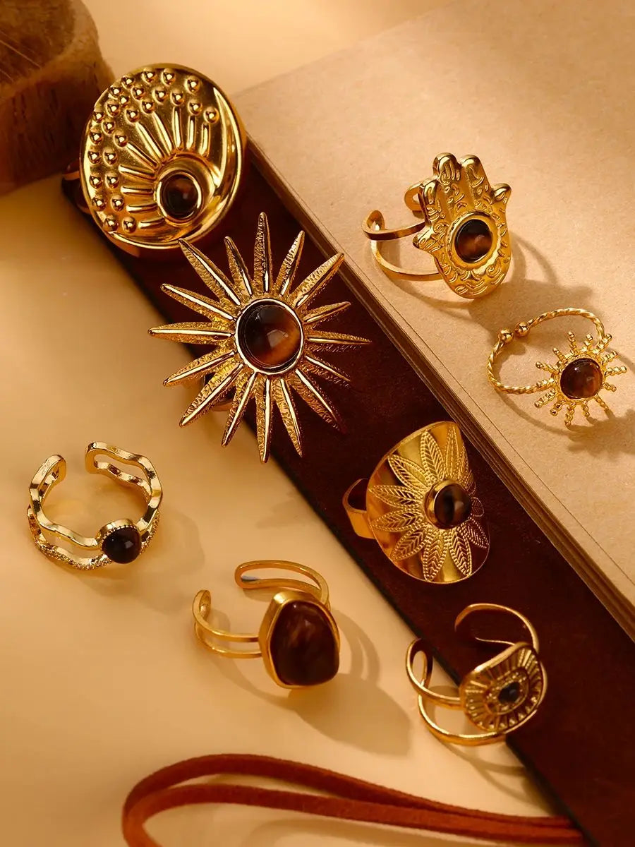 Brown Marble Vintage Ring