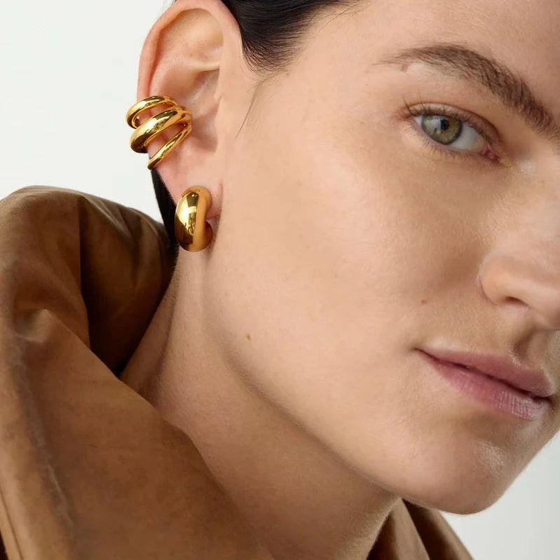 She Deserves to Shine – 18K Gold-Plated Stainless Steel Hoop Earrings